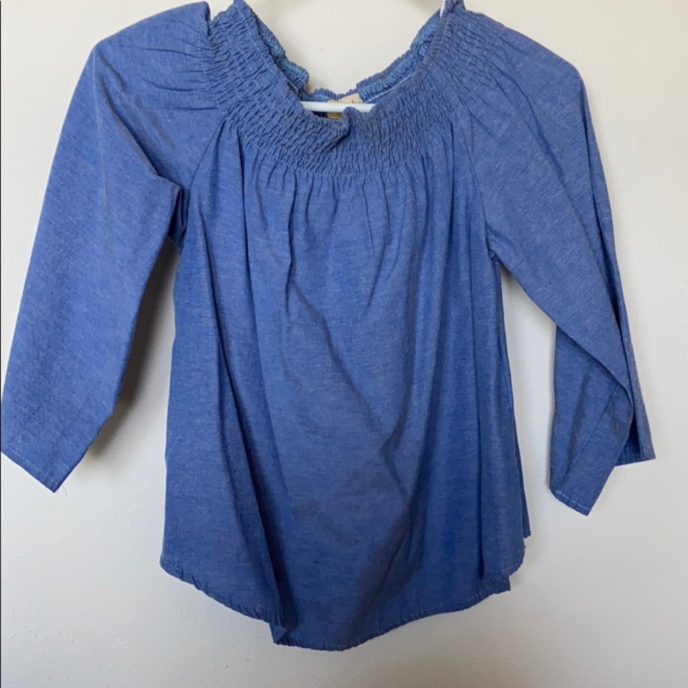 Over the shoulder denim shirt